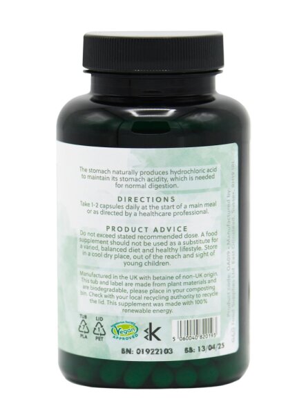 G&G Vitamins Betaine HCL 120 veg. Kapseln (69,6g) (vegan)