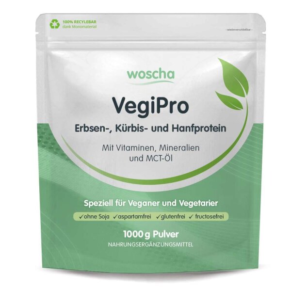 woscha VegiPro veganes Proteinpulver 1000g Pulver