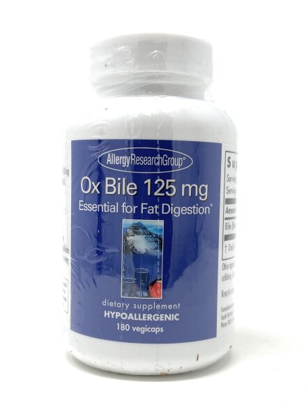 Allergy Research Group Ox Bile 125mg (Ochsengalle) 180 veg. Kapseln
