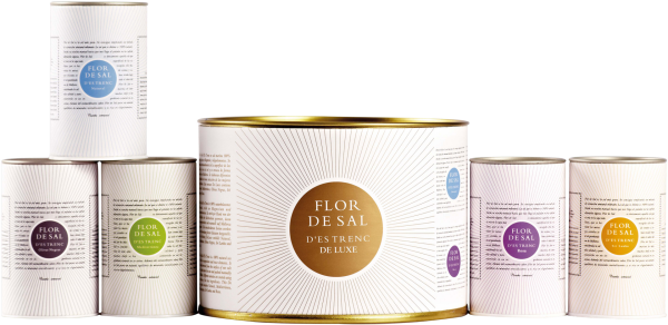 Flor de Sal des Trenc  DeLuxe Bio (Natural, Rosa, Mediterranea, Aceituna Negra, Sri Lanka) 5x50g = 250g