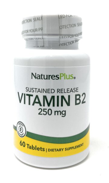 Natures Plus Vitamin B-2 (Riboflavin) 250mg 60 Tabletten S/R (42g)