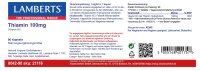 Lamberts Thiamin 100mg (Vitamin B1) 90 veg. Kapseln LB