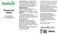HealthAid Vitamin D3 1000iu 30 Tabletten