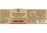 Solgar Vitamin D 25mcg (1000 IU) 180 Tabletten