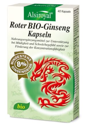 Alsiroyal Roter BIO-Ginseng 40 Kps 8% Ginsenoside