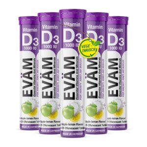 EVÄM Vitamin D3 Brausetabletten - 5er Pack
