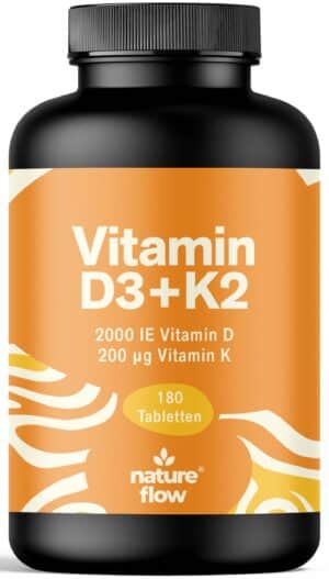 Nature Flow Vitamin D3 K2 Tabletten 2000 IE