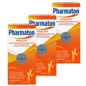 Pharmaton Vitality 3x 100Stk. | Mit Ginseng G115 mit Vitaminen und Mineralstoffen für Vitalität