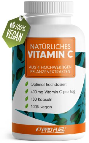 ProFuel - Natürliches Vitamin C 180 Kapseln | 400 mg aus Amla