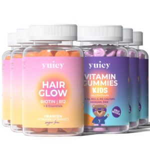yuicy Hair Glow & Kids Multivitamin | Hochdosierte Vitamin Fruchtgummies | vegan
